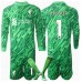 Liverpool Alisson Becker #1 Keeper Bortedraktsett Barn 2024-25 Langermet (+ Korte bukser)